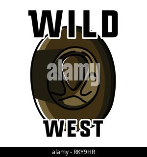 Color vintage wild west emblem. Vector illustration, EPS 10 Stock Vector