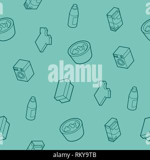 Laundry outline isometric pattern. Vector illustration, EPS 10 Stock Vector