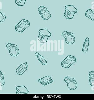 Milk flat outline isometric pattern for graphic, web and logo design Stock Vector