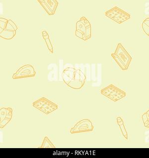 School color outline isometric pattern. Education And Science. Vector illustration, EPS 10 Stock Vector