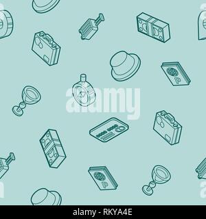 Traveling color outline isometric pattern. Vector illustration, EPS 10 Stock Vector