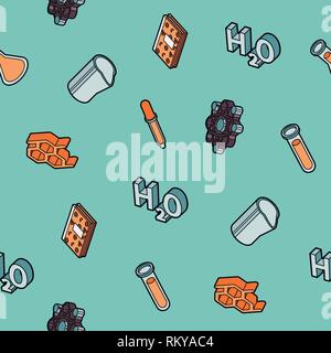 Chemical color outline isometric pattern. Vector illustration, EPS 10 Stock Vector