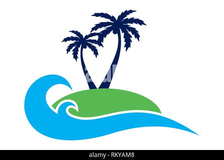 island archipelago concept vector icon logo vector concept flat design ...