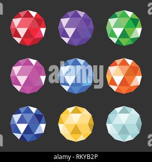 Vector jewels set. Gem stock vector illustration. Gemstones collection of different color Stock Vector