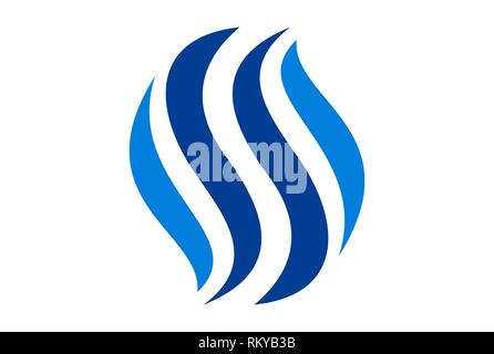 letter s blue fire logo icon vector concept flat design Stock Photo
