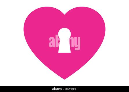 lock heart love logo icon vector concept flat design Stock Photo