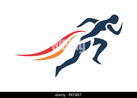 marathon abstract logo icon concept vector concept flat design Stock Photo