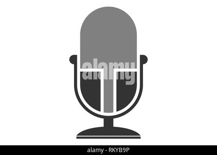 microphone abstract icon logo vector vector concept flat design Stock Photo