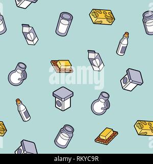 Milk flat outline isometric pattern for graphic, web and logo design Stock Vector