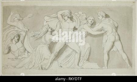 Amphion and Zethus Delivering their Mother Antiope from the Fury of Dirce and Lycus - 1789 - John Flaxman English, 1755-1826 - Artist: John Flaxman,