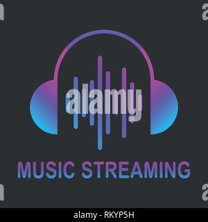 Audio streaming logo. Music cloud logo. Vector. EPS 10 Stock Vector