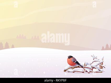 vector cartoon winter landscape outdoor concept Stock Vector
