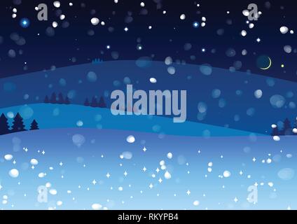 vector cartoon winter landscape outdoor concept Stock Vector