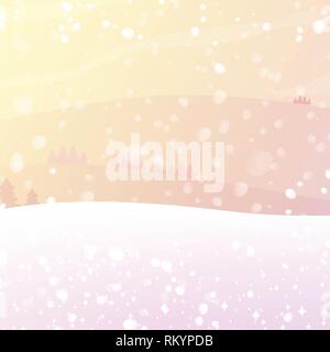 vector cartoon winter landscape outdoor concept Stock Vector