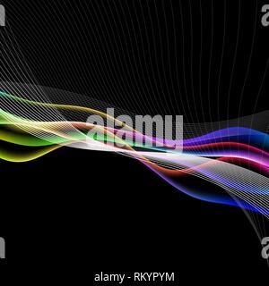 dinamyc flow, stylized  waves, vector Stock Vector