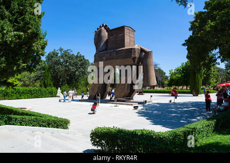 TROY, CANAKKALE, TURKEY - AUGUST 25, 2017: Wooden Trojan Horse in the Ancient City of Troy, Turkey. Stock Photo