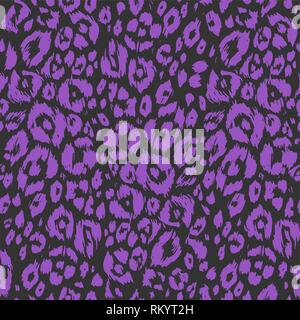Violet leopard background surface. Abstract seamless pattern. Spotted violet animal skin Stock Vector