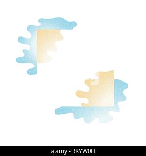 Abstract square dotted frame two colors isolated on white background Stock Vector
