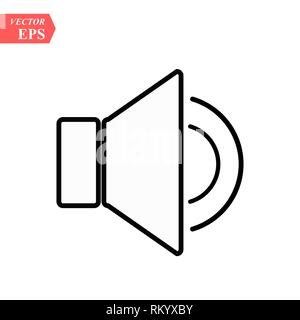 Audio speaker volume or music speaker volume on flat vector icon for apps and websites eps10 Stock Vector