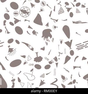 Streamless pattern with topographic icons. Vector illustration. Light background Stock Vector