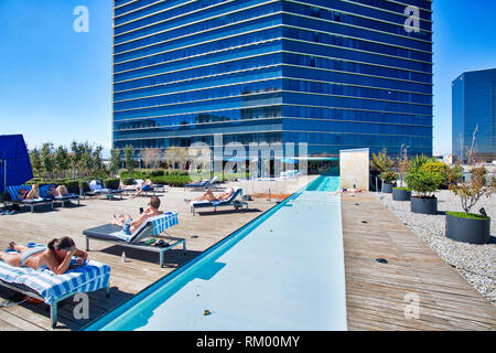 Mexico City, Mexico-20 April 2018: Room in a luxury Hilton Hotel near historic city center Stock Photo