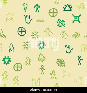 Vector streamless pattern with topographic icons Stock Vector
