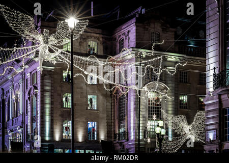 Picadilly decorated for Christmas, London, UK Stock Photo