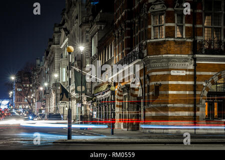 Mayfair in winter evening, London Stock Photo