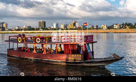 Ferry on the Mekong River at Phnom Penh