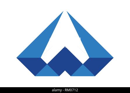 letter w abstract diamond icon logo Stock Vector