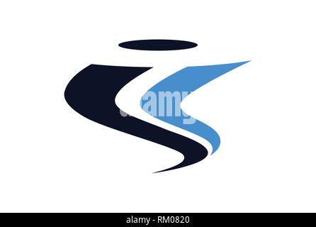 letter i tornado abstract logo icon Stock Vector