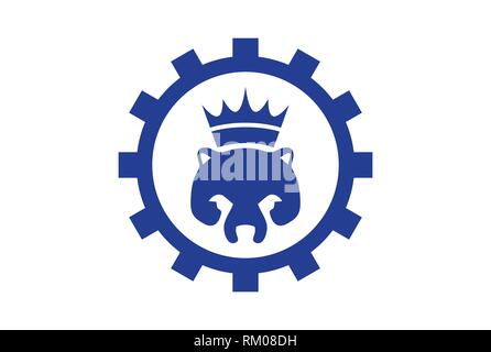king panda icon abstract logo Stock Vector