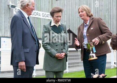 Anne, Princess Royal, visits the NSA Wales & Border Ram Sale at the Royal Welsh Showground in Builth Wells, in Powys, Wales, UK.
