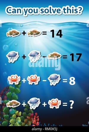 Can you solve this worksheet illustration Stock Vector