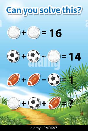 Can you solve this worksheet illustration Stock Vector