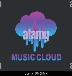 Outline music cloud vector icon. Music cloud illustration for web, mobile apps, design. Audio streaming vector symbol. EPS 10 Stock Vector
