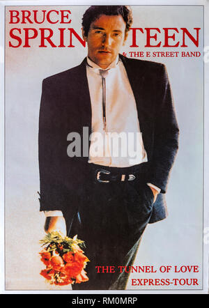 Bruce Springsteen The Tunnel of Love express  tour 1988, Musical concert poster Stock Photo