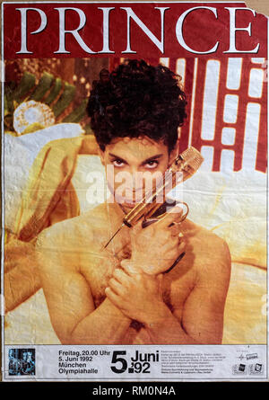 PRINCE 1992 ポスター World Tour Prince, Munich 1992 tour, Musical concert poster Stock Photo - Alamy