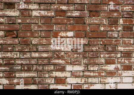 Old brick wall for background, Structure of the mortar wall is still unfinished. Stock Photo