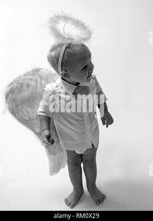 Ready For Holiday Adorable Little Angel Boy Little Boy With Angel Wings And Halo Baby Angel Cute Valentines Cupid Or Cherub Baby Christmas Angel Stock Photo Alamy