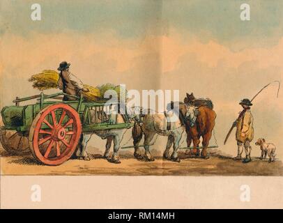 Farm workers and cart, 1797. Creator: Unknown. Stock Photo