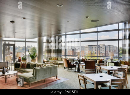 Clubhouse in highrise apartment building Stock Photo