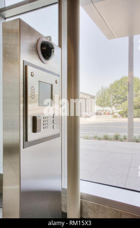 Intercom Inside Modern intercom system inside apartment entrance corridor Stock Photo ...