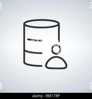 Customer database icon, connecting people in one database Stock Vector
