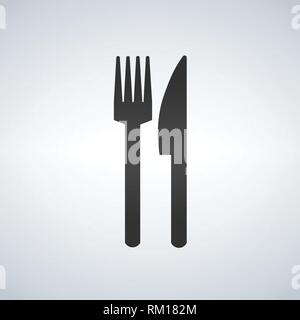 Fork and Knife icon, solid vector illustration isolated on modern background Stock Vector