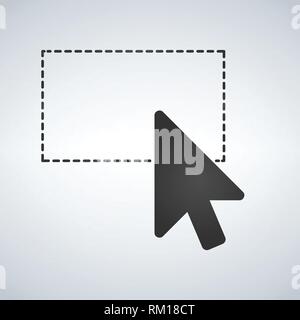 Selection tool with mouse cursor, dashed line. Vector illustration isolated on modern background Stock Vector