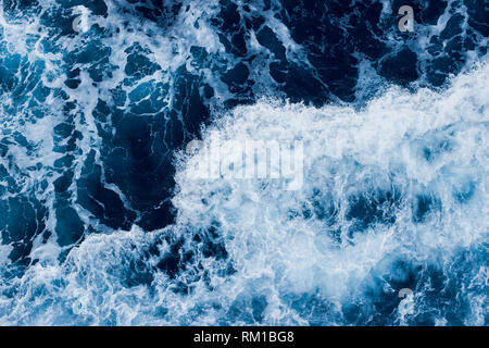 Ocean Surface with Waves. Sea Level View from Above. Stock Photo
