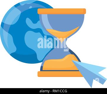 world clock cursor online shopping market vector illustration Stock Vector