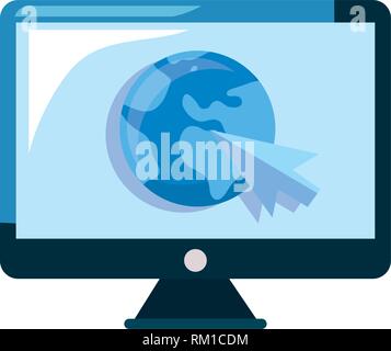 computer world cursor online shopping market vector illustration Stock Vector