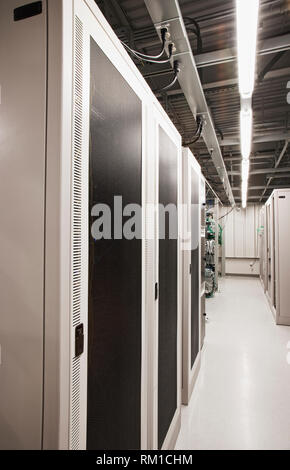 Computer servers in server room Stock Photo